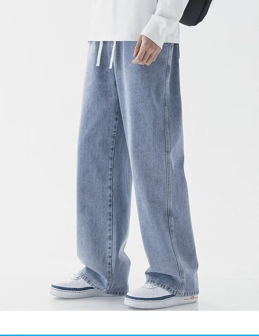 Pantalones Vaqueros Rectos Hombre Primavera Verano Talle Alto Pierna Ancha Urbano - Image 10
