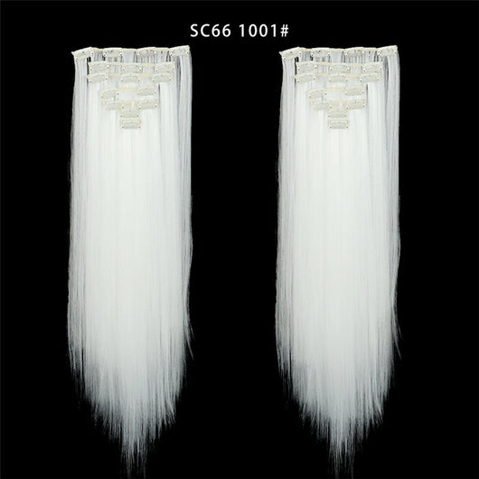 Set de Extensiones de Cabello con 16 Clips - Peluca de Fibra Sintética Premium - Image 38