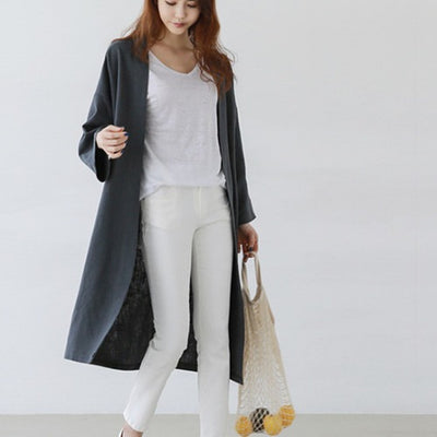 Cardigan Cuello Redondo Manga Larga Casual Cómodo - Image 5