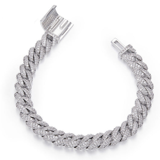Pulsera o Collar Cubano de Plata con Diamantes Moissanita - Image 9