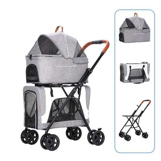 Carrito Transportador de Mascotas Doble Capa Ultraligero