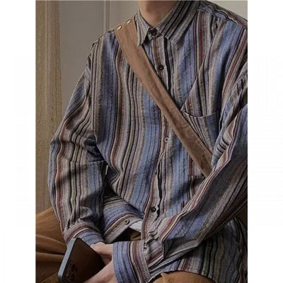 Camisa Abrigo de Pana a Rayas con Mangas Largas - Image 4