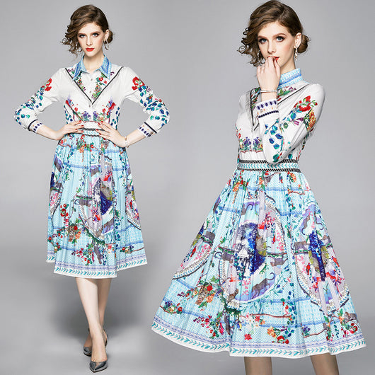 Vestido Camisero Plisado con Fleco en la Cintura - Image 8