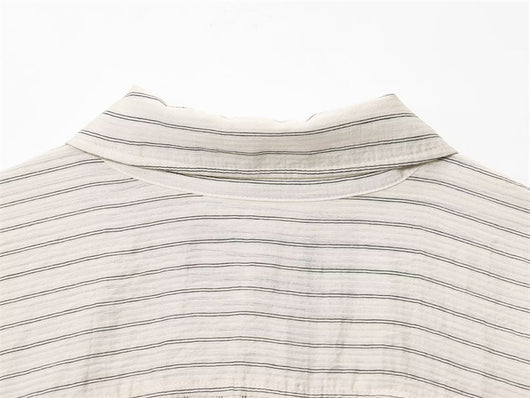 Camisa de Rayas Holgada con Solapa y Manga Larga - Image 10