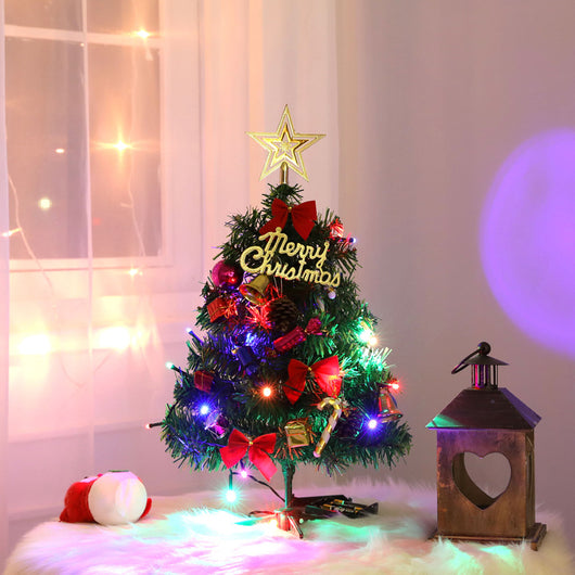 Árbol de Navidad Miniatura con Luces LED, Accesorios y Decoraciones de Escritorio - Image 8