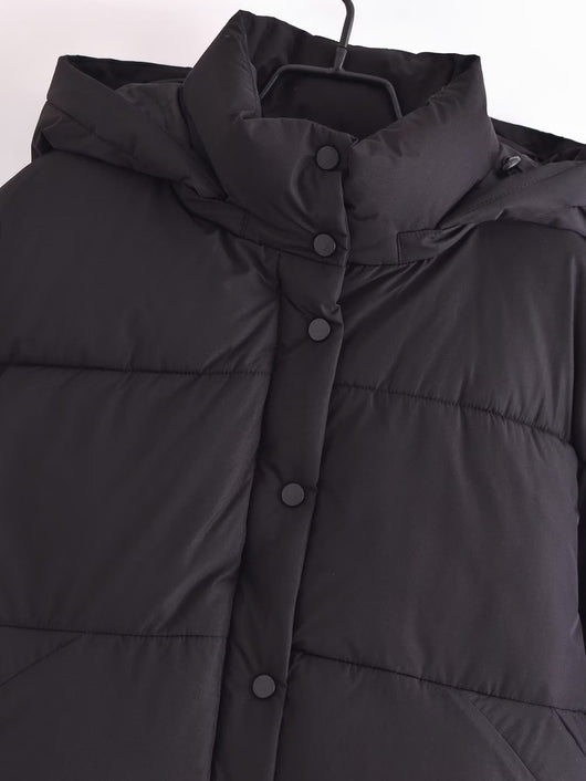 Chaqueta Acolchada Suelta con Cuello Parado - Algodón Premium - Image 22