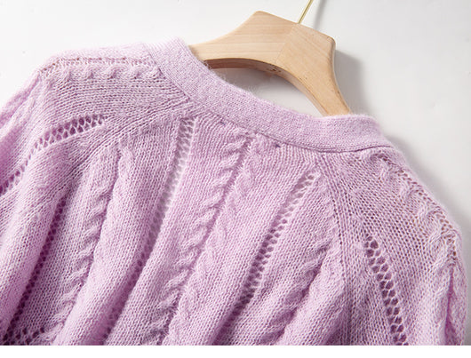 Cardigan V-Neck Multicolor en Mohair para Primavera y Verano - Image 9