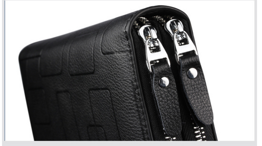 Billetera de Cuero Genuino para Hombre con Cierre de Cremallera Larga - Image 7