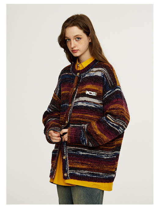 Cardigan de Rayas Degradadas en Colores Vibrantes - Image 13