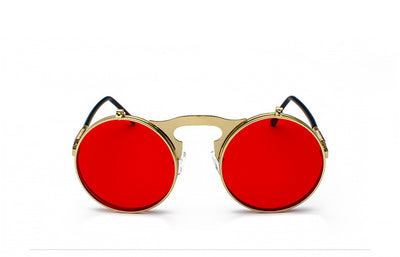 Gafas de Sol Steampunk Retro Abatibles Marco Redondo Metal - Image 23