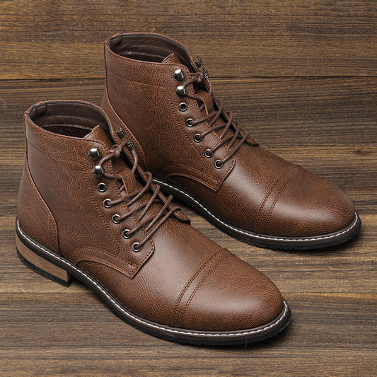 Botas de Cuero Vintage para Hombre - Estilo Casual - Image 2