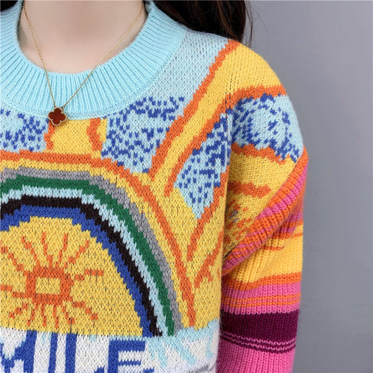 Suéter Pullover para Mujer con Bordado Arcoíris - Image 12