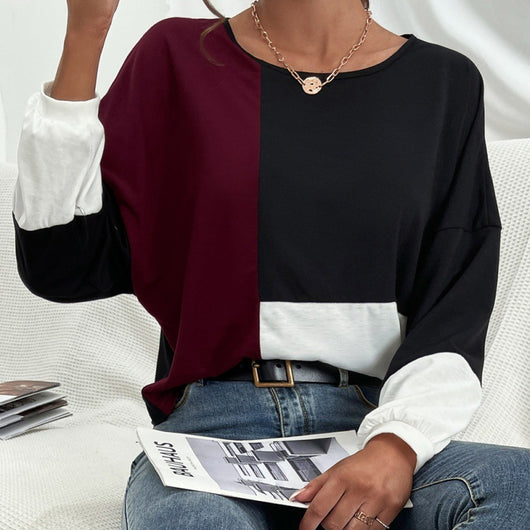 Sudadera Casual de Cuello Redondo con Combinación de Colores - Image 5
