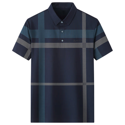 Polo Ejecutivo Juvenil Cuadros Holgado Casual de Negocios - Image 2