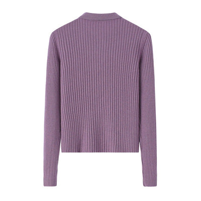 Cardigan de Cachemira Corto para Mujer - Cuello Solapa Otoño Temprano - Image 31