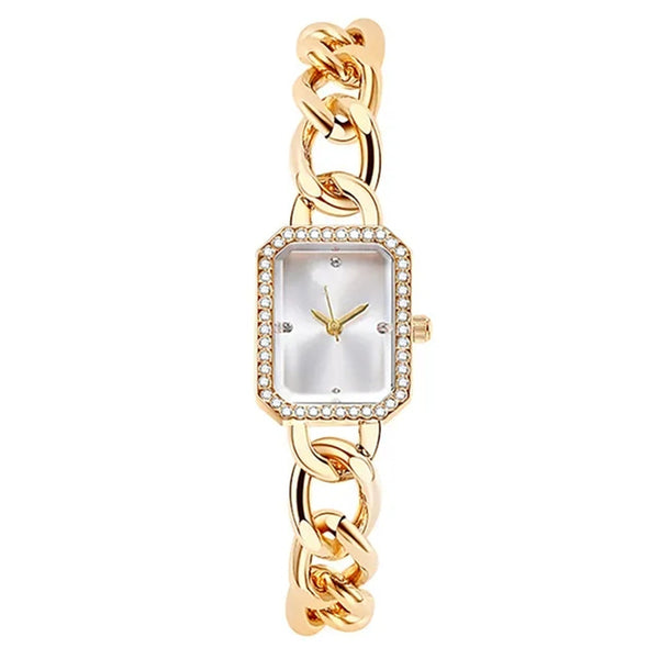Reloj de Mujer Rectangular de Lujo Estilo Clásico con Movimiento de Cuarzo
