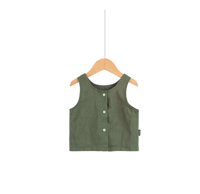 Conjunto de Cáñamo y Ramio Ligero para Bebé - Chaleco y Pantalón Dividido - Image 5