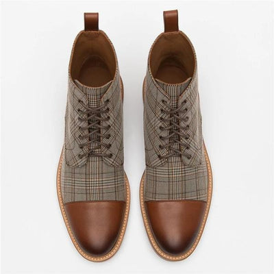 Botas Casuales para Hombre con Diseño Cuadriculado y Cordones - Image 7
