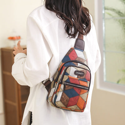 Bolso Cruzado de Gran Capacidad con Textura de Cuero PU Suave y Bloques de Color - Image 11