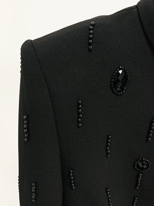 Conjunto de Vestido Corto Elegante con Incrustaciones de Diamantes - Dos Piezas - Image 19
