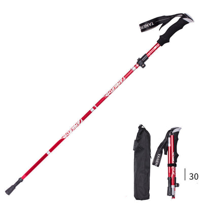 Bastón de Trekking Plegable Ultra Ligero con Mango Recto - Retráctil y Portátil - Image 2