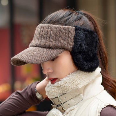 Gorro de Lana Tejido para Mujer con Protección de Terciopelo - Otoño e Invierno - Image 6