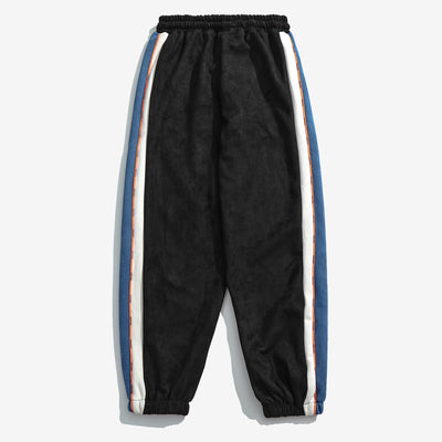 Pantalón Suelto de Gamuza con Contraste de Colores y Cintura Ajustable - Image 4