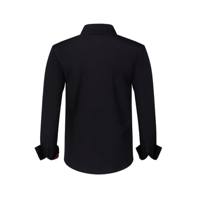 Camisa Hombre Estiramiento Cuádruple con Lunares y Bloques de Color - Image 18