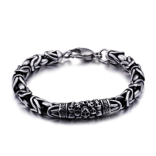 Pulsera de Cadena Trenzada Gótica Skeleton Punk Metal para Hombre - Image 2
