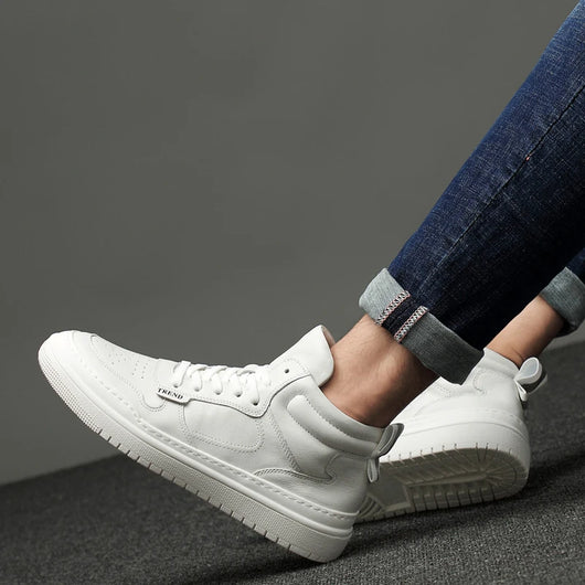 Tenis Altos de Cuero Coreanos para Hombre - Estilo Urbano Deportivo - Image 15