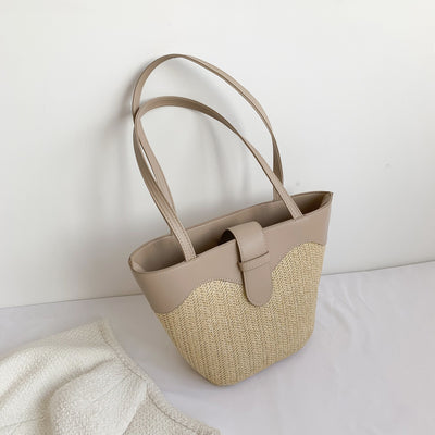 Bolso Tejido de Gran Capacidad con Diseño Patchwork para Mujer - Image 7