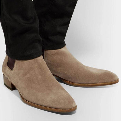 Botas Martin de Cuero Nobuk Puntera Afilada para Hombre