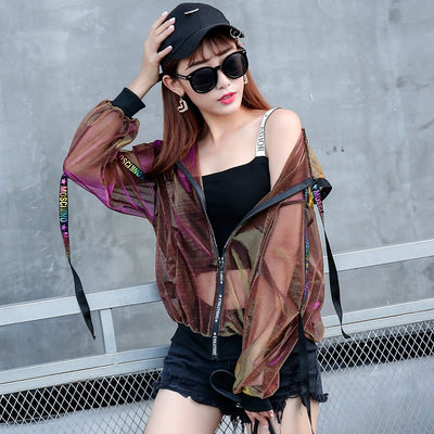 Chaqueta Beisbolera Suelta con Cintas para Mujer - Image 4