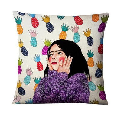 Funda de Almohada de Lino con Diseño Pintado Diario - Image 16
