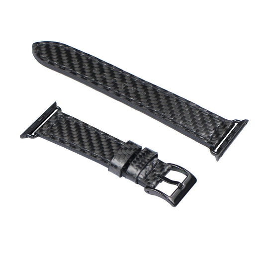 Correa de Cuero Genuino con Fibra de Carbono para Huawei Watch2 Sports