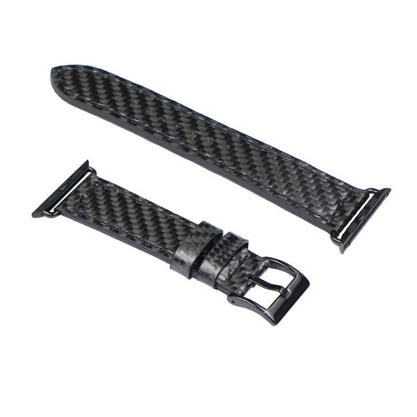 Correa de Cuero Genuino con Fibra de Carbono para Huawei Watch2 Sports