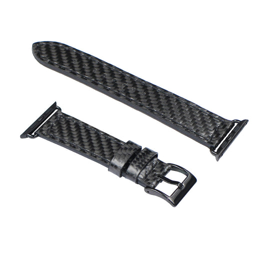 Correa de Cuero Genuino con Fibra de Carbono para Huawei Watch2 Sports