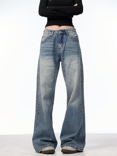 Jeans Vintage Rotos de Cintura Alta para Mujer - Azul Clásico - Image 21