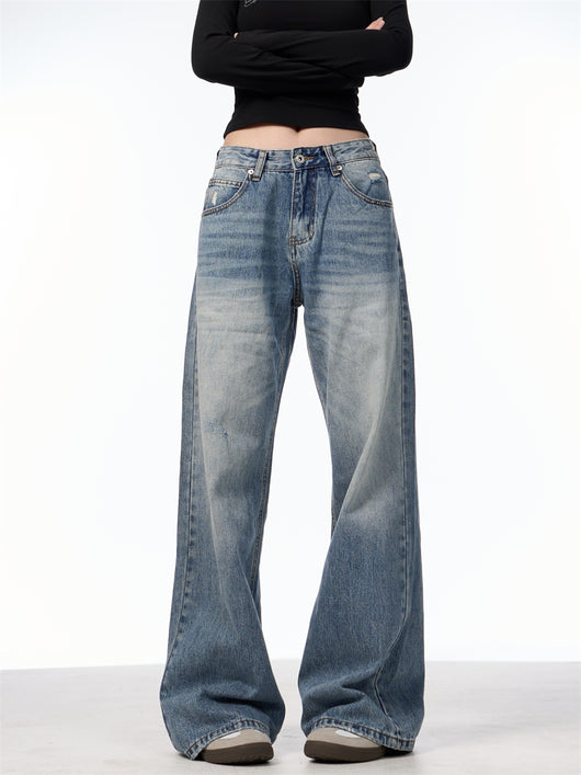 Jeans Vintage Rotos de Cintura Alta para Mujer - Azul Clásico - Image 21