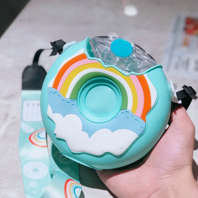 Botella de Agua Térmica Donut con Pajita - Diseño Redondo Portátil Hermético Tritan - Image 7