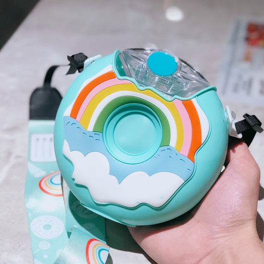 Botella de Agua Térmica Donut con Pajita - Diseño Redondo Portátil Hermético Tritan - Image 7