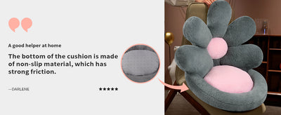 Cojín Nido Redondo para Gatos y Gamers - Asiento Floral Kawaii 19 Pulgadas Gris - Image 23