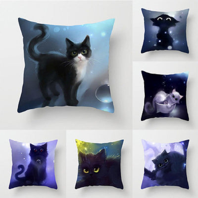 Funda de Almohada Decorativa Gato Cartoon Tela Melocotón para Home Office - Image 10