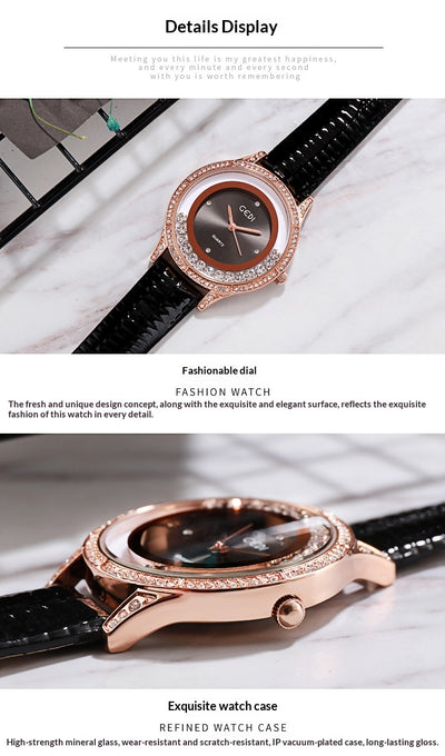 Reloj Cinturón de Cuero Doble Diamante Versátil para Mujer - Image 18