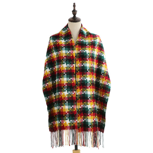 Bufanda Escocesa para Mujer con Flecos - Chal de Moda Versátil - Image 5