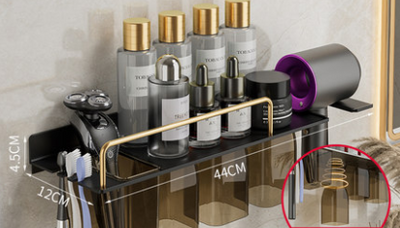 Organizador de Baño Mural 2 en 1 - Soporte para Secador y Cepillo de Dientes - Image 12