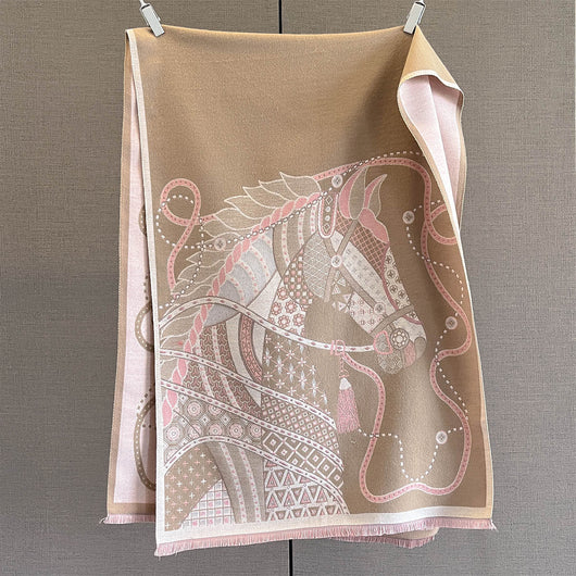 Bufanda de Imitación Cashmere con Estampado de Caballos - Versión Extendida y Reforzada - Image 7