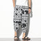 Pantalones Baggy de Algodón y Lino con Estampado - Corte Suelto y Cómodo
