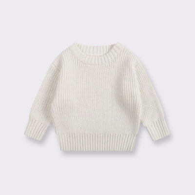 Suéter Básico de Cuello Redondo para Niñas - Colores Lisos - Image 17