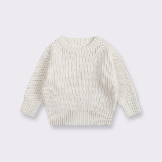 Suéter Básico de Cuello Redondo para Niñas - Colores Lisos - Image 17